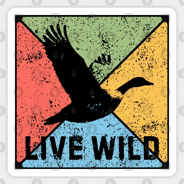 Goose Flight Vintage Wildlife Pop Art – Nature Lovers Gift Magnet by TuncGK